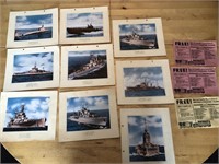 9 x Vintage CROWN BRAND Warships + 3 coupons