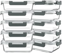 KOMUEE 10 Packs 30 oz Glass Meal Prep Containers,G