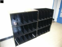 2 - Black steel shelves