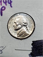 BU Silver 1944 Jefferson Nickel