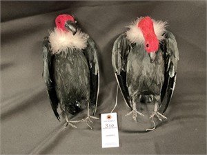 Pair of Real Feather Vultures