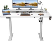 Electric Standing Desk 63x27 Inch White