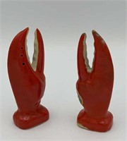 MC pottery lobster claw s&p set