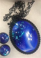 Midnight Oval 50mm Pendant Set