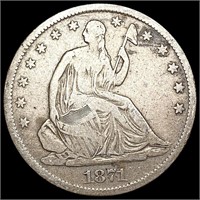 1871 Seated Liberty Half Dollar LIGHTLY