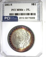 1881-S Morgan PCI MS64+ PL Colorful Rim