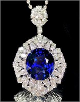 12ct Royal Blue Sapphire 18Kt Gold Pendant