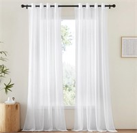 NICETOWN White Sheer Curtains & Drapes 96 inches