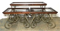 Scrolled Metal Sofa Table & Side Tables