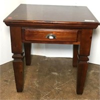 Side Table with One Drawer & Column Legs