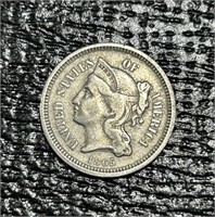 U.S 1865 Nickel Three Cent