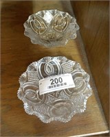 2 Early American Press Glass Bowls