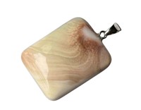 Natural Rectangle Sun Shell Fossil Spiral Pendant