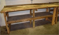 Homemade wood work bench, 96x31x40"h