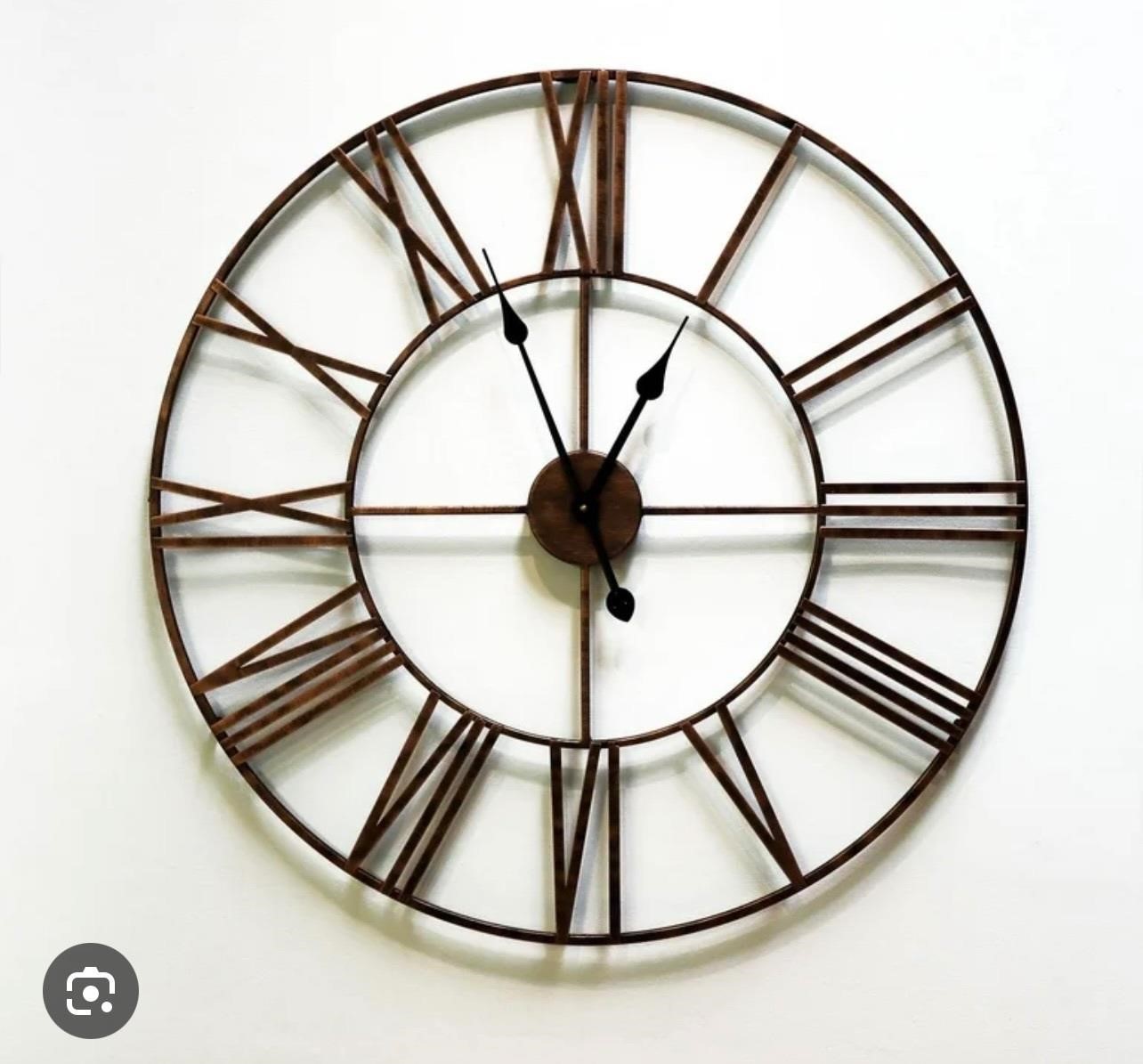 Walplus 22" Rustic Copper Roman Numeral Wall Clock