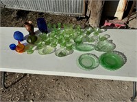 Vintage Green Depression Glass