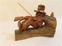 John Cowden Hand Signed Wooden Figurine - 5"