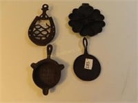 Lot of 4 Cast Iron Pieces - 6.5" - 7.5"
