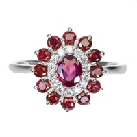 Natural  Rhodolite Garnet Ring