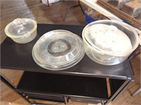 Glass bowls glass platters