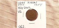 1877 Indian Head Cent VG KEY DATE
