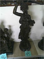 Greek Goddess of Wine Bronze Sculpture on