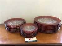 Red Glassware Plates