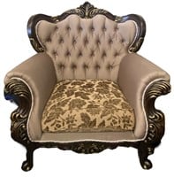 Ornate Tufted Upholstered Chair
