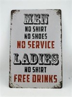 Ladies Free Beer Metal Sign