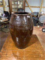 Large stoneware vase glazed