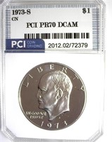 1973-S CN Ike PR70 DCAM LISTS $3700