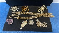 Jewelry lot- variety of rhinestones pins &