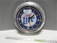 Battery operated Miller Lite clock; plug in for ne