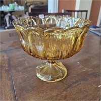 Anchor Hocking Amber Compote Footed Fruit Bowl