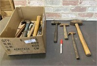 BOX OF ASSORTED HAMMERS