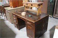 54" Wood Desk & Wood Bench