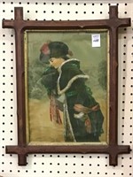 Antique Framed Victorian Lady Print