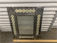 Mexican Tin & Tile Wall Mirror