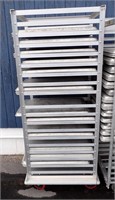 BAKERS ROLLING RACK W/SHEET PANS