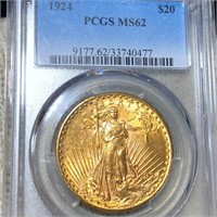 1924 $20 Gold Double Eagle PCGS - MS62