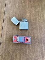 Zippo lighter and hot wheels 55 chevy