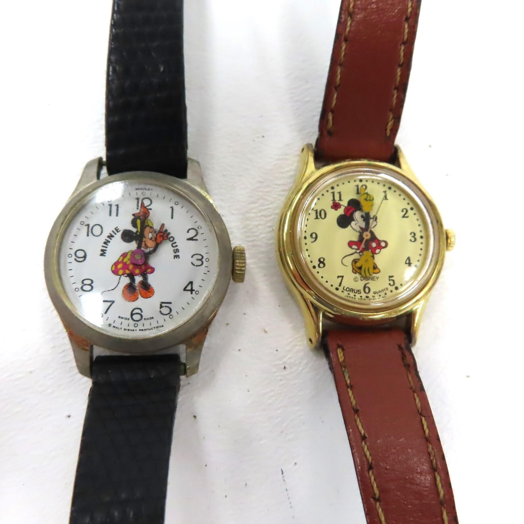 (2) Vintage Minnie Mouse Watches, Untested