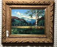 Landscape Oil on Board Signed S. Wakaishi. H