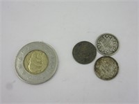 3 x 0.05$ Canada 1902-1906-1907 silver