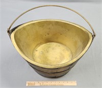 George III Period Brass Bound Peat Bucket