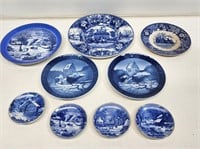 Blue and White China Souvenir Plates