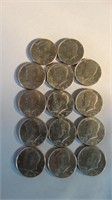 14 Kennedy Half Dollars, 3-1980-2(P),(D),