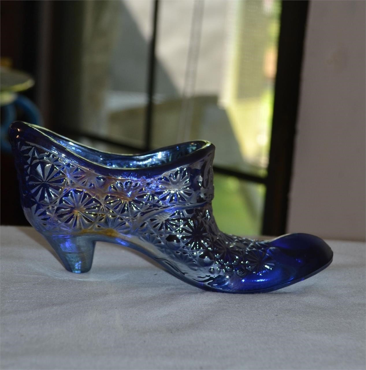 vtg L.E. Smith Carnival Glass Shoe