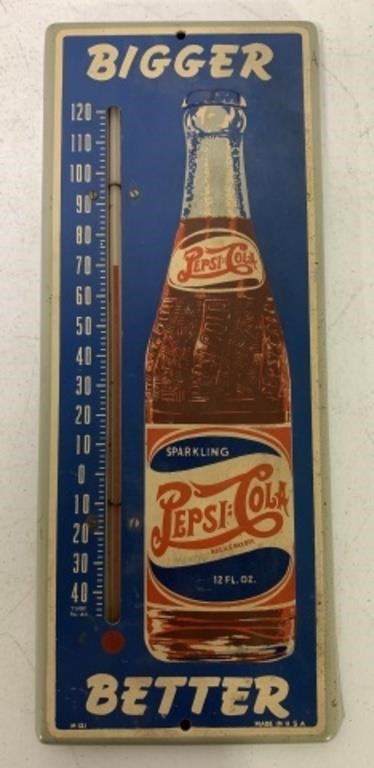 Tin Pepsi-Cola Thermometer