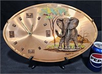 Vintage Gastone Copper African Elephant Clock